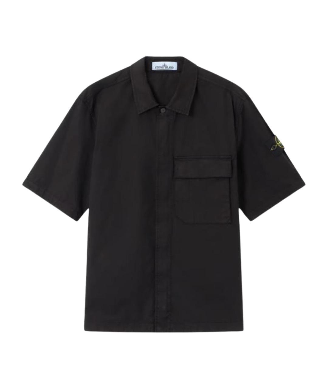 STONE ISLAND Черная хлопковая кэжуал рубашка, фото 1