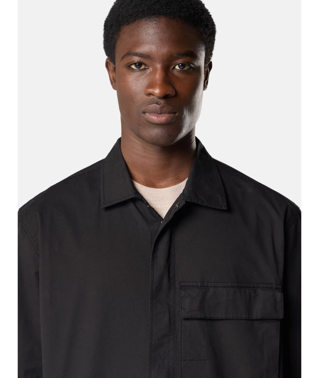 STONE ISLAND Черная хлопковая кэжуал рубашка, фото 3