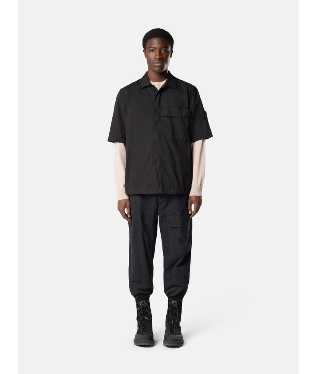 STONE ISLAND Черная хлопковая кэжуал рубашка, фото 2