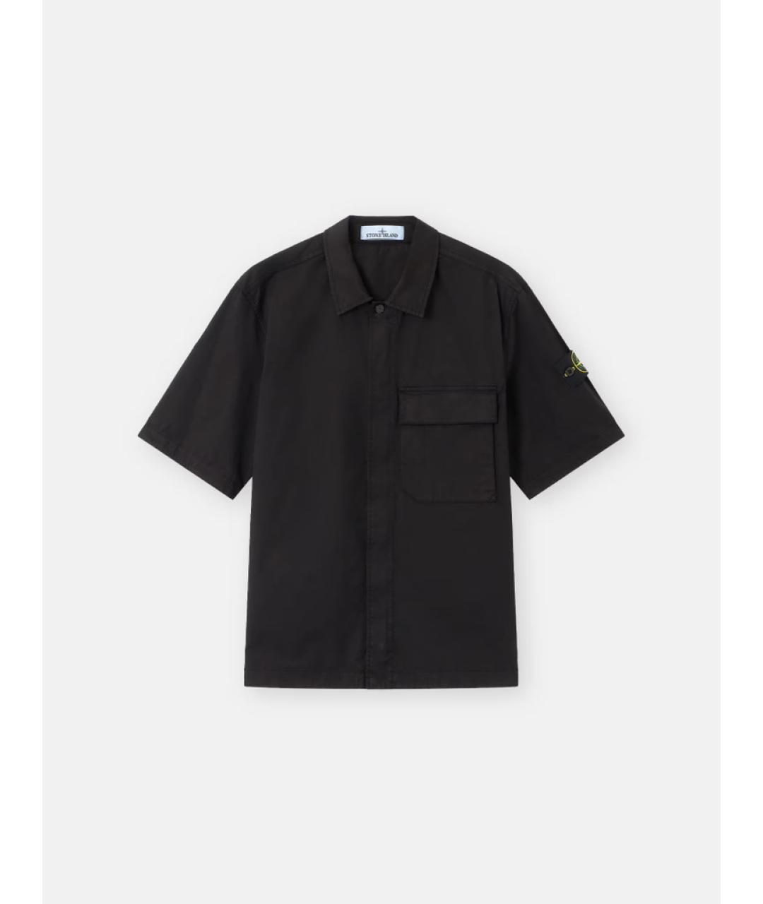 STONE ISLAND Черная хлопковая кэжуал рубашка, фото 6