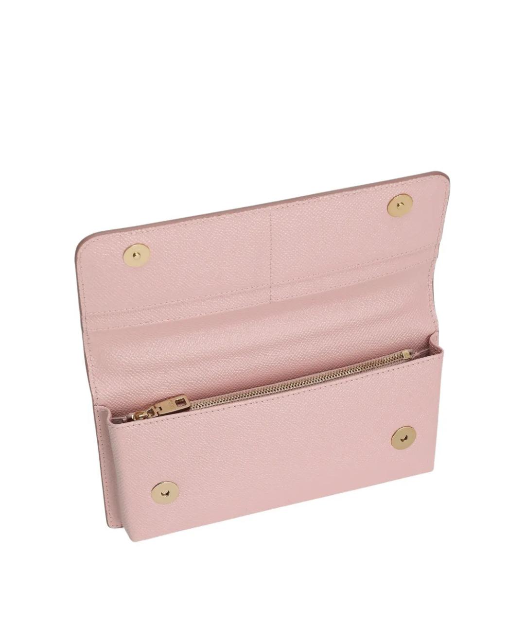 DOLCE&GABBANA Розовая кожаная сумка через плечо, фото 4