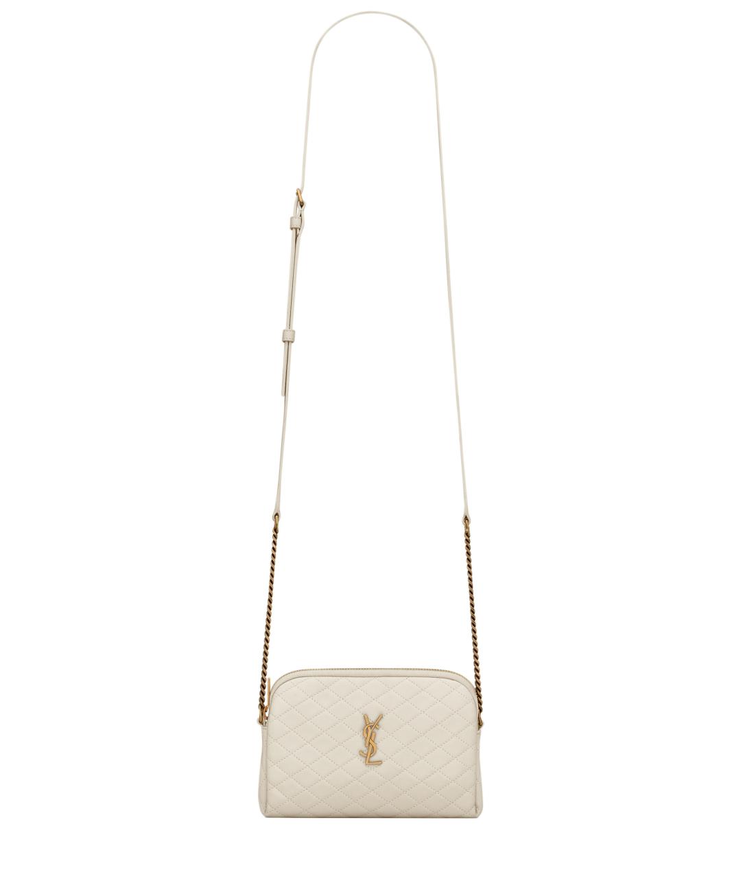 SAINT LAURENT Белая кожаная сумка через плечо, фото 1