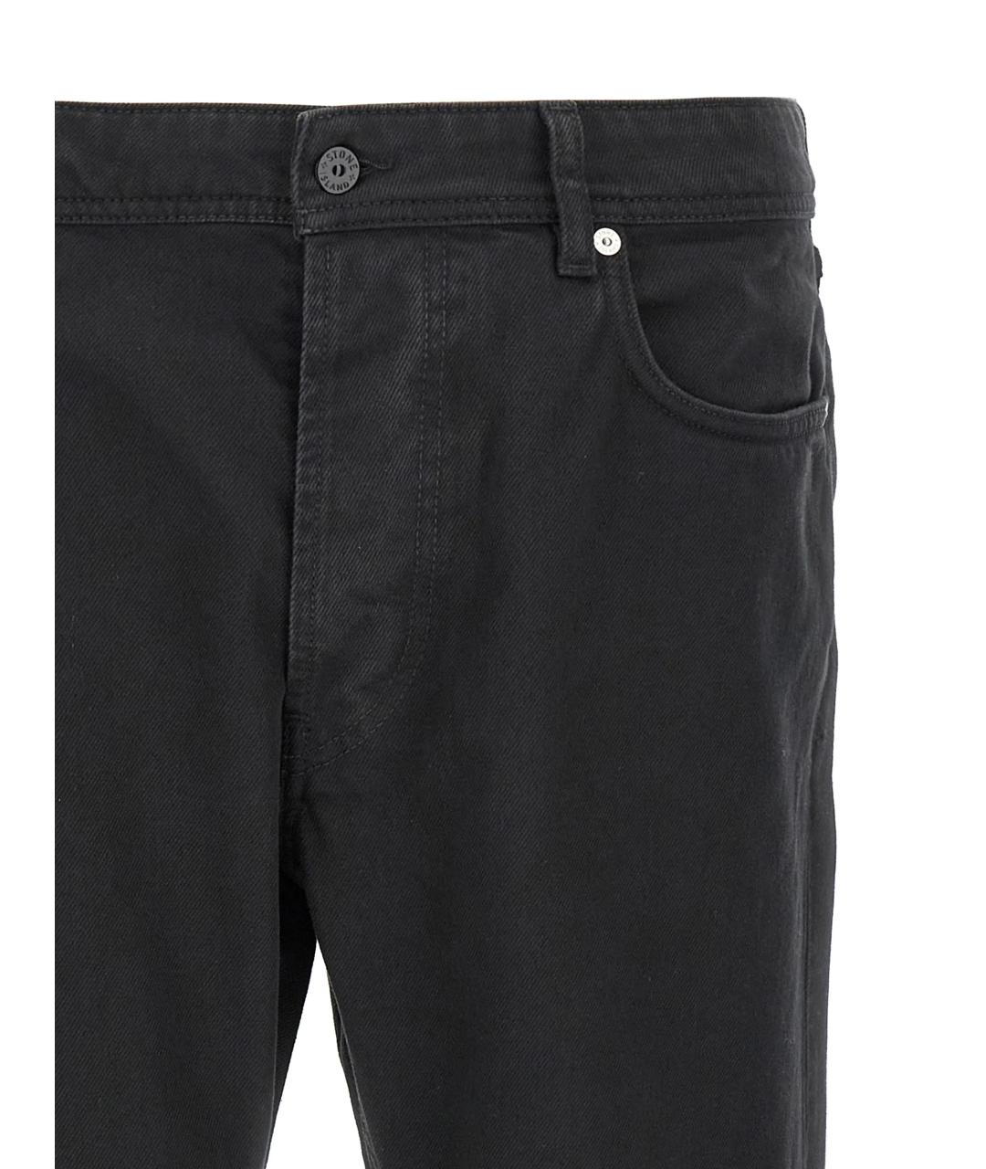 STONE ISLAND Черные хлопковые прямые джинсы, фото 3