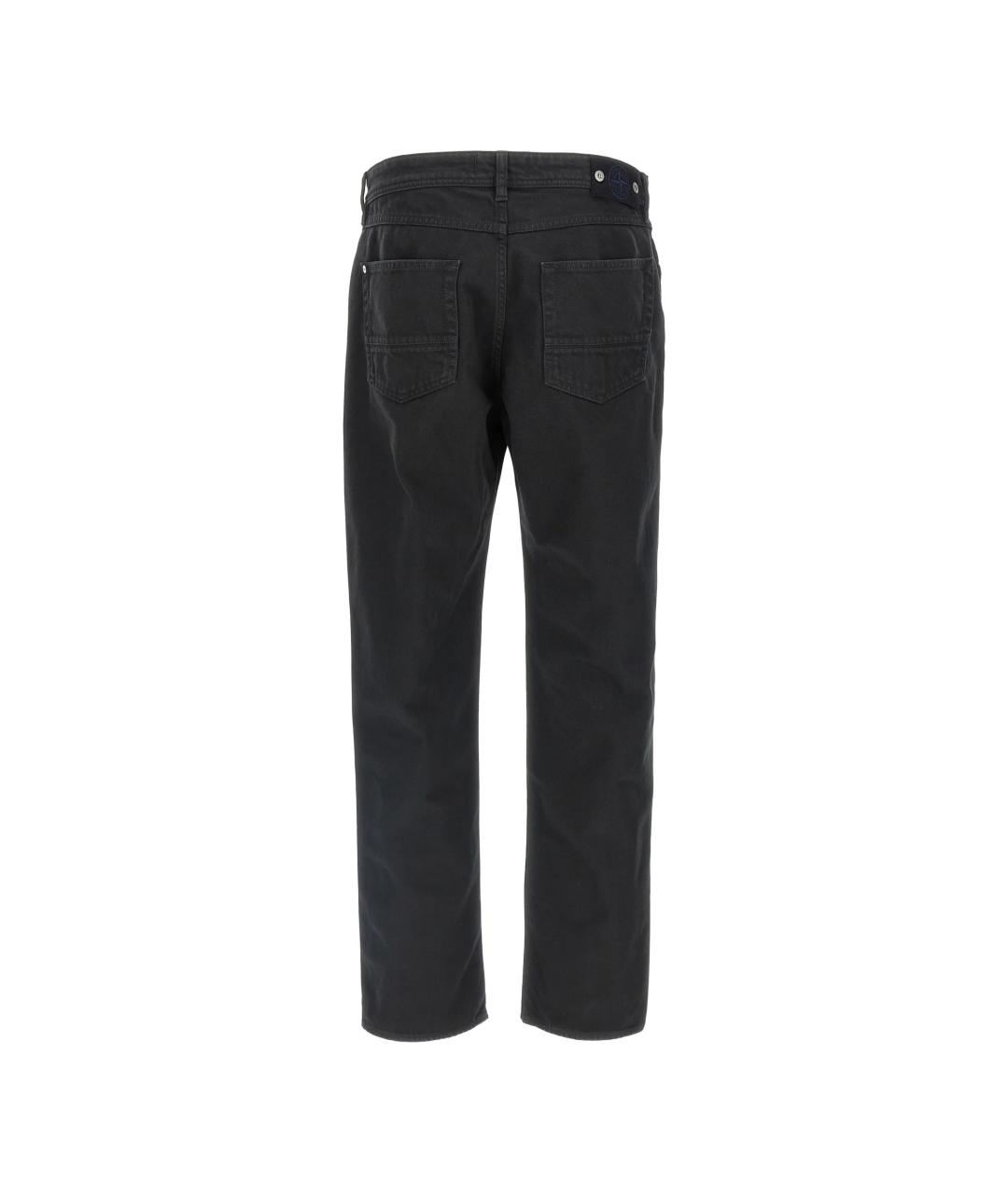 STONE ISLAND Черные хлопковые прямые джинсы, фото 2