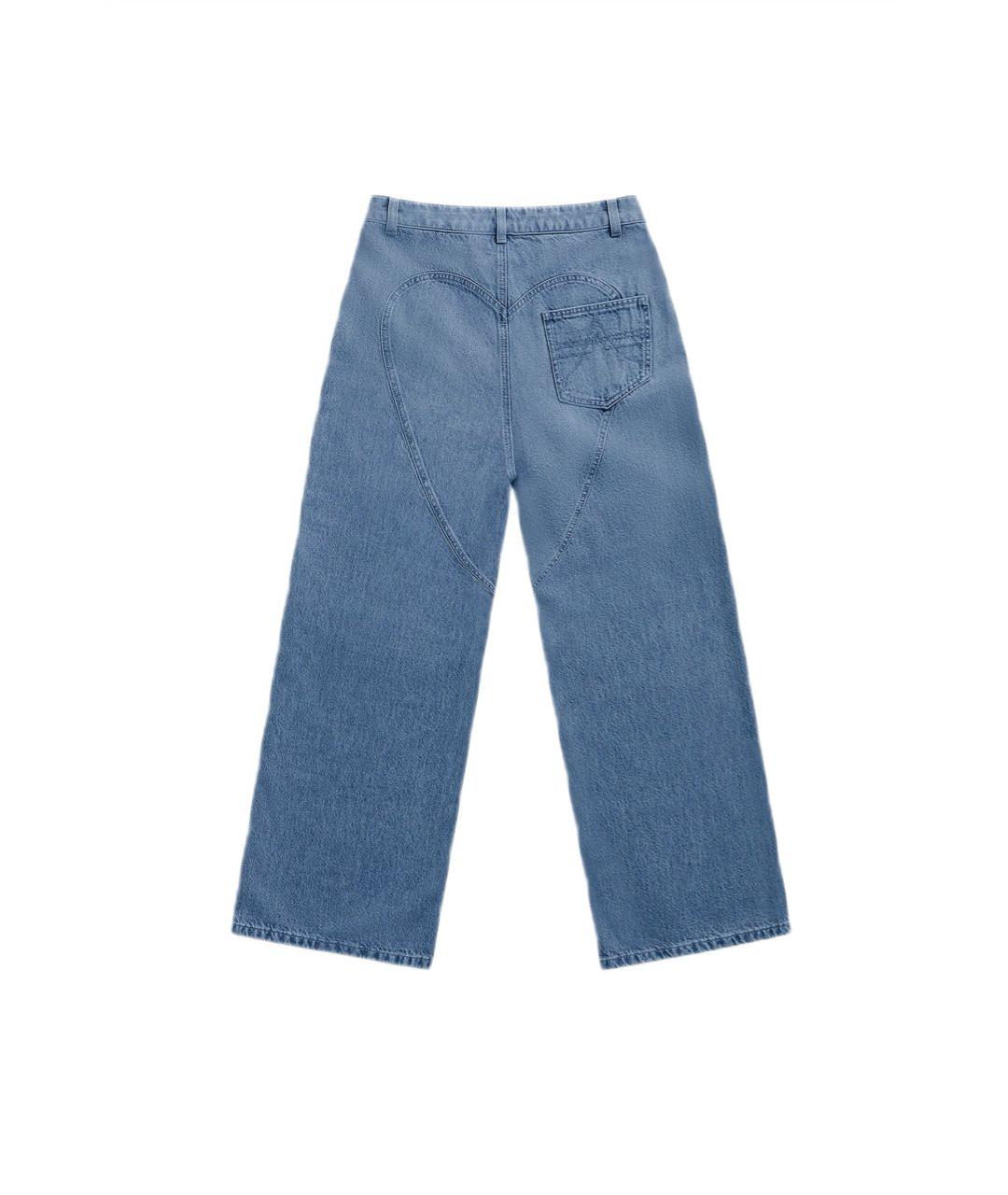 AREA Синие хлопковые прямые джинсы, фото 2