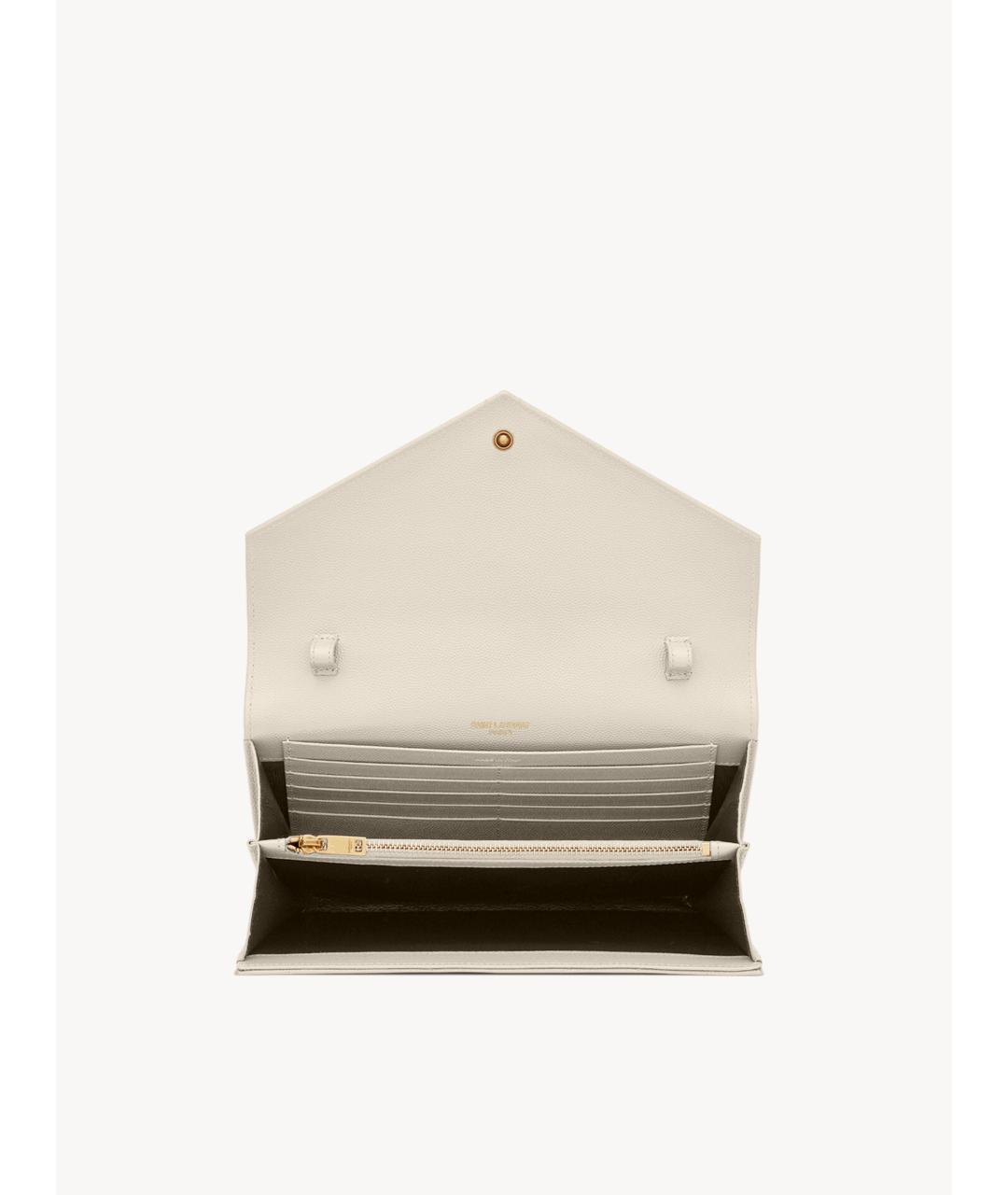 SAINT LAURENT Белая кожаная сумка через плечо, фото 4