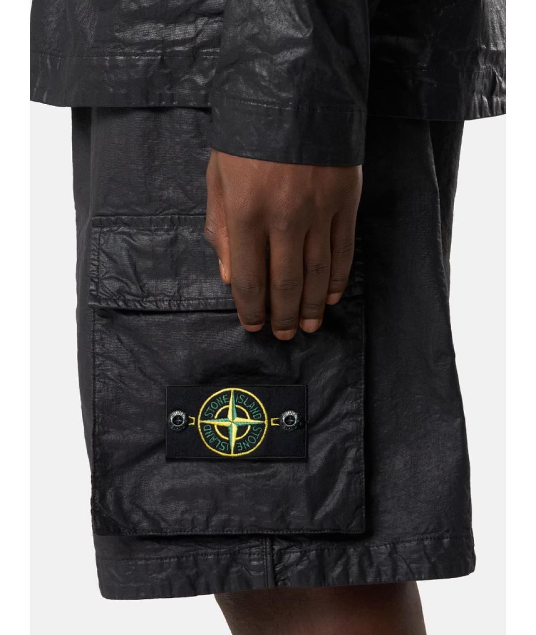 STONE ISLAND Черные полиамидовые шорты, фото 3