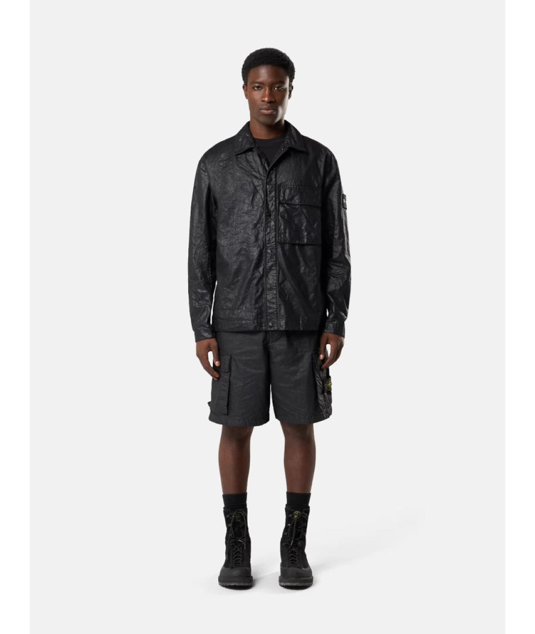 STONE ISLAND Черные полиамидовые шорты, фото 2