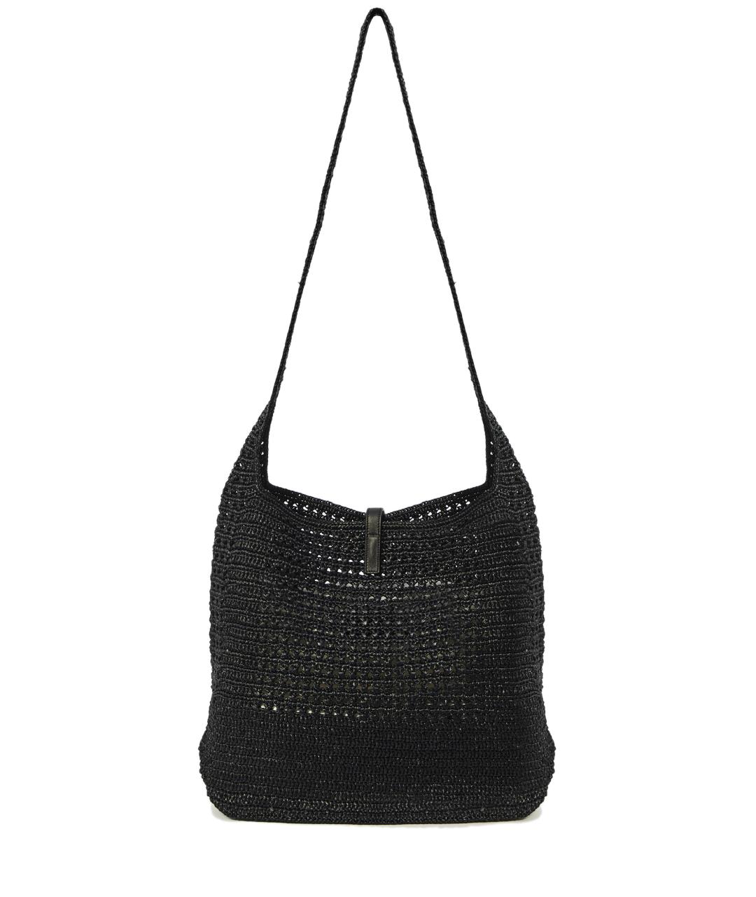 SAINT LAURENT Черная пелетеная сумка тоут, фото 3