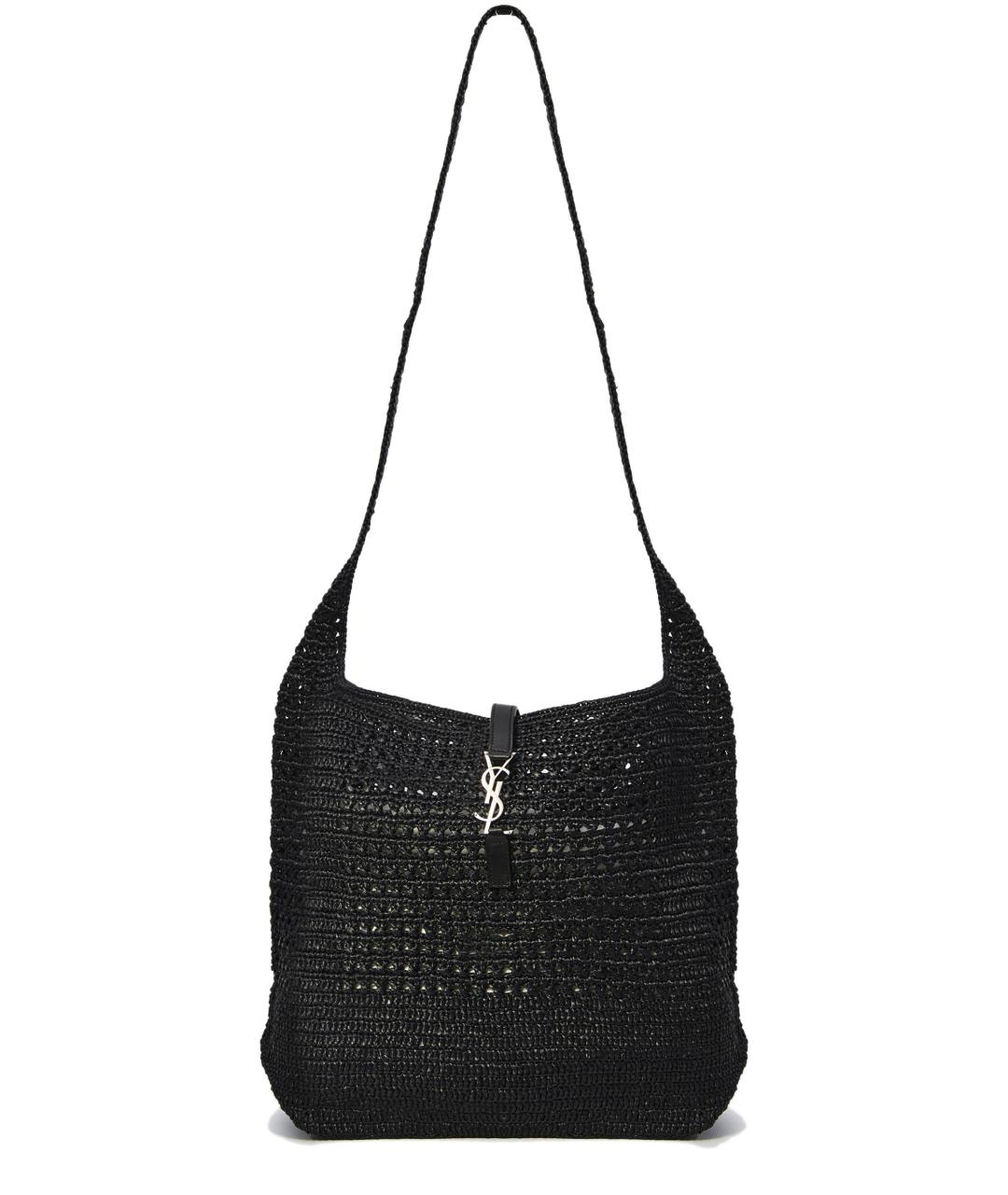 SAINT LAURENT Черная пелетеная сумка тоут, фото 1