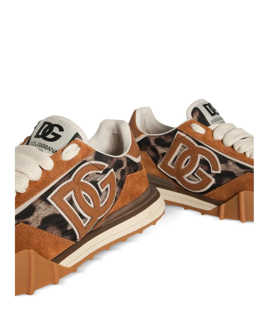 DOLCE&GABBANA Коричневые замшевые кроссовки, фото 4