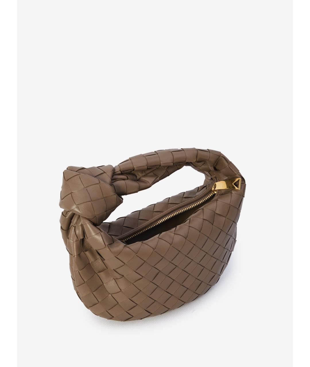 BOTTEGA VENETA Коричневая кожаная сумка с короткими ручками, фото 4