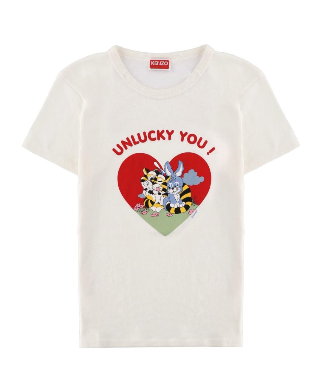 KENZO Белая хлопковая футболка, фото 1
