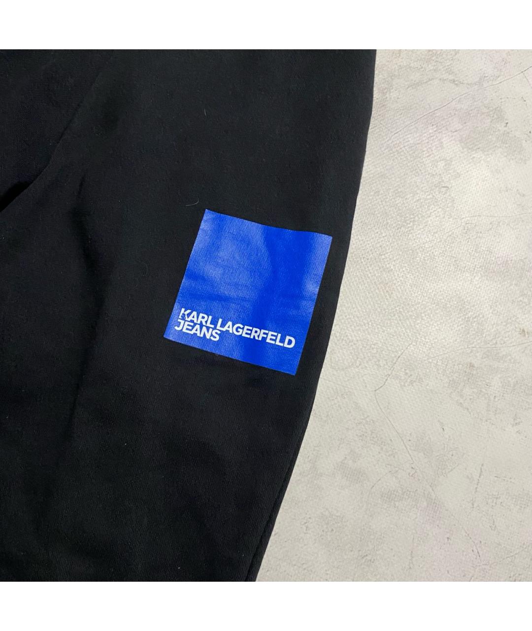 KARL LAGERFELD Черные хлопковые спортивные брюки и шорты, фото 2