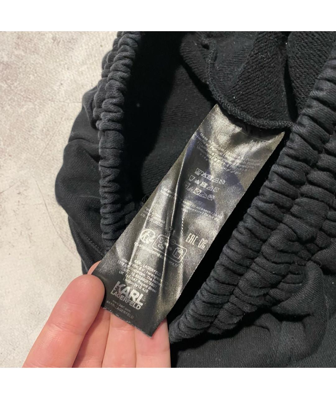 KARL LAGERFELD Черные хлопковые спортивные брюки и шорты, фото 4