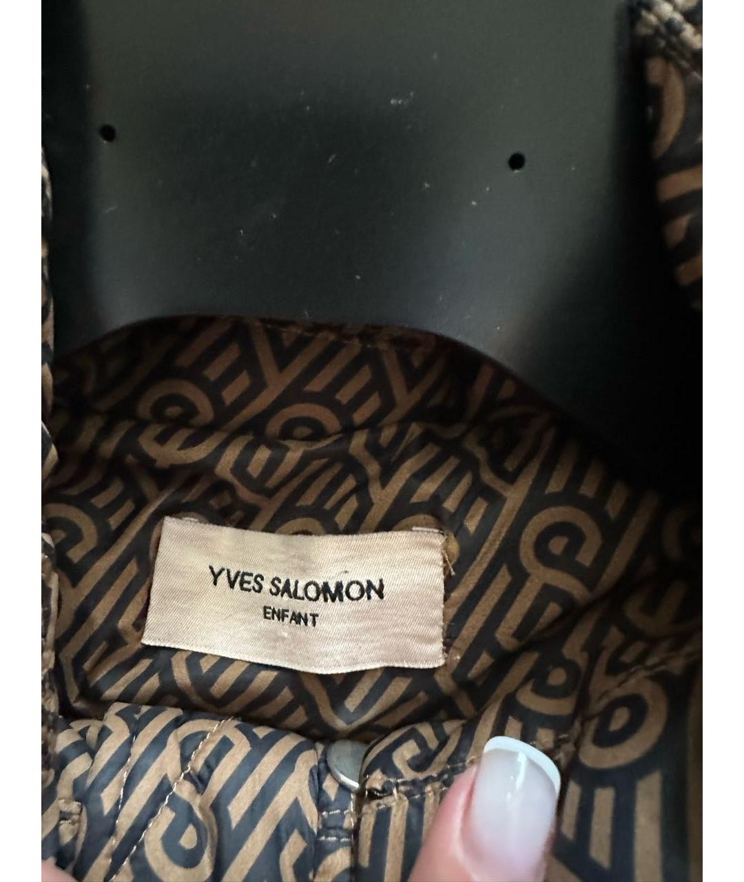 Yves Salomon Enfant Коричневый полиэстеровый пуховик, фото 3