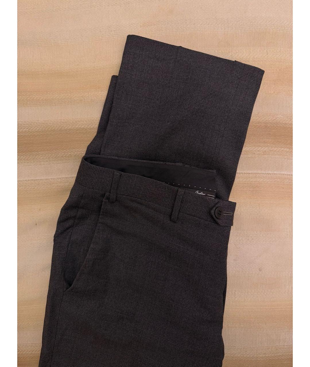 CORNELIANI Серые шерстяные классические брюки, фото 2