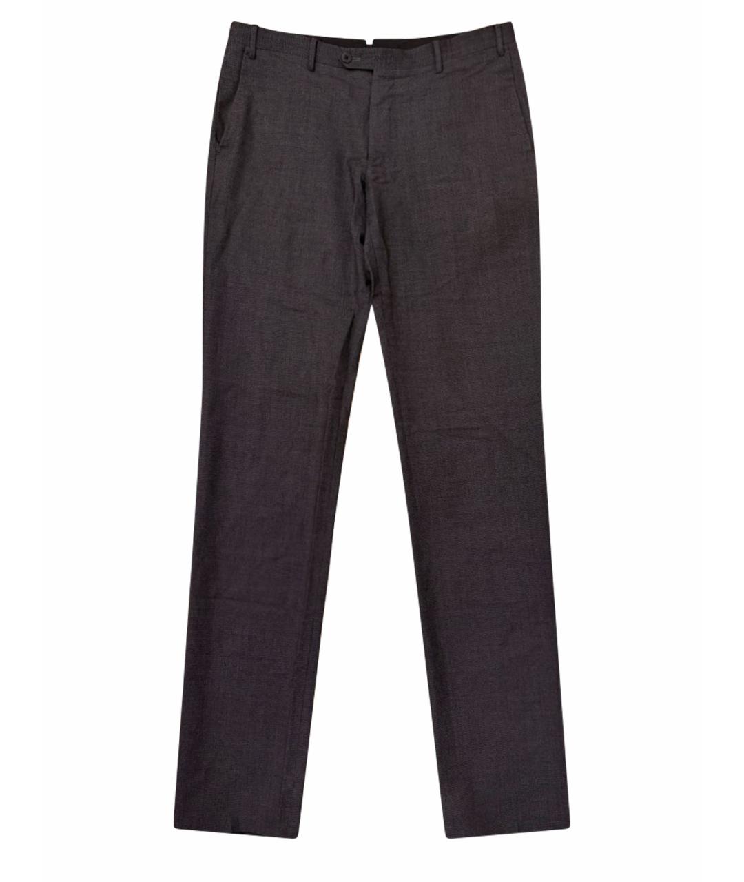 CORNELIANI Серые шерстяные классические брюки, фото 1