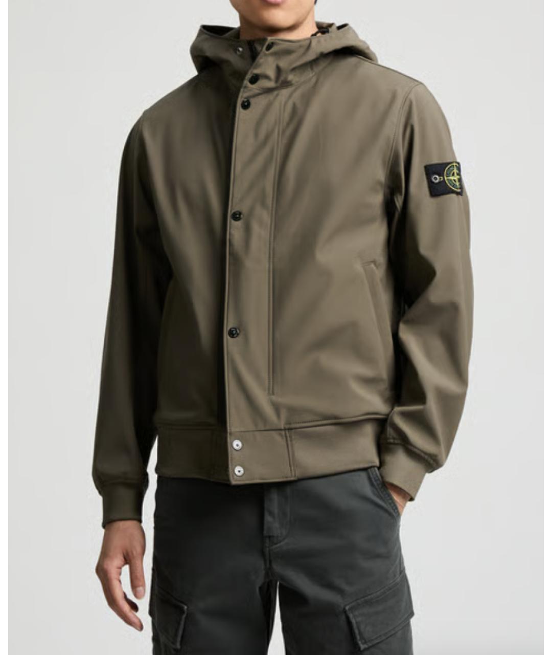 STONE ISLAND Хаки полиэстеровая куртка, фото 3