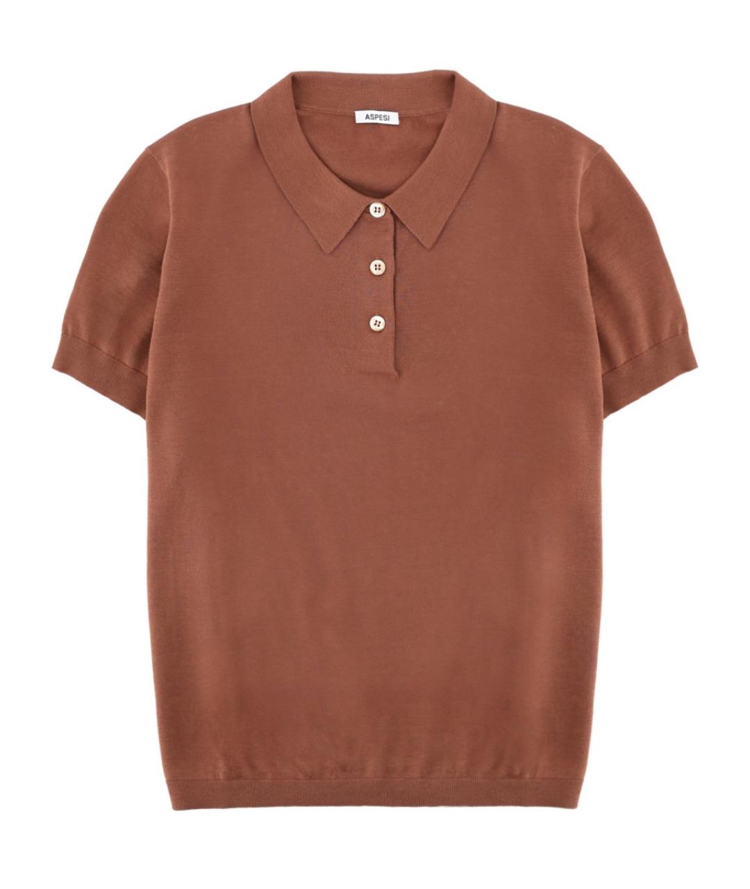 ASPESI Коричневая хлопковая футболка, фото 1