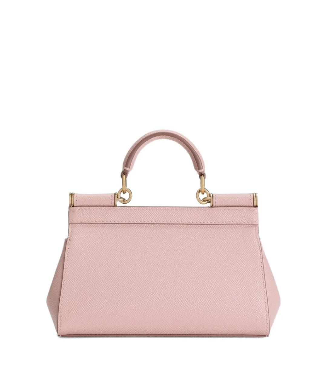 DOLCE&GABBANA Розовая кожаная сумка тоут, фото 3