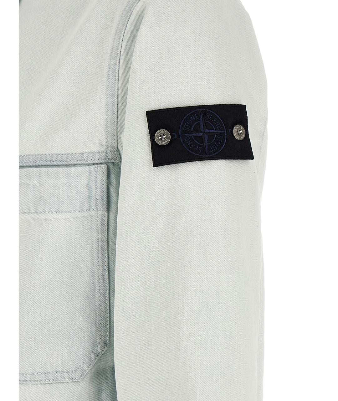 STONE ISLAND Голубая хлопковая куртка, фото 5