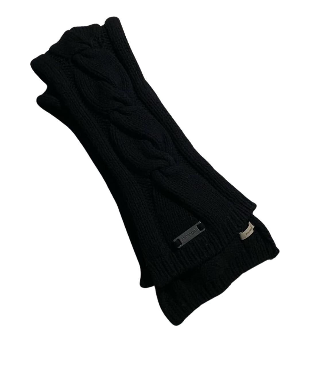 BURBERRY Черный шерстяной шарф, фото 1