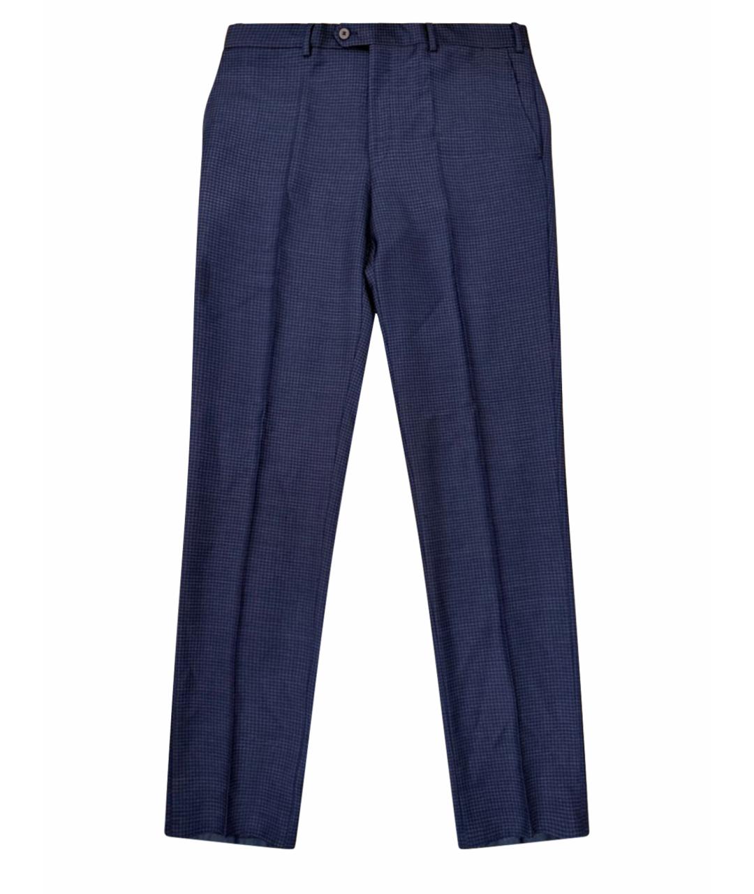 PAL ZILERI Темно-синие шерстяные классические брюки, фото 1
