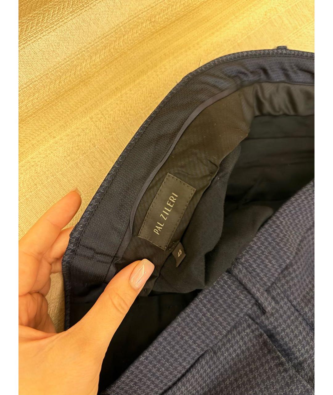 PAL ZILERI Темно-синие шерстяные классические брюки, фото 6