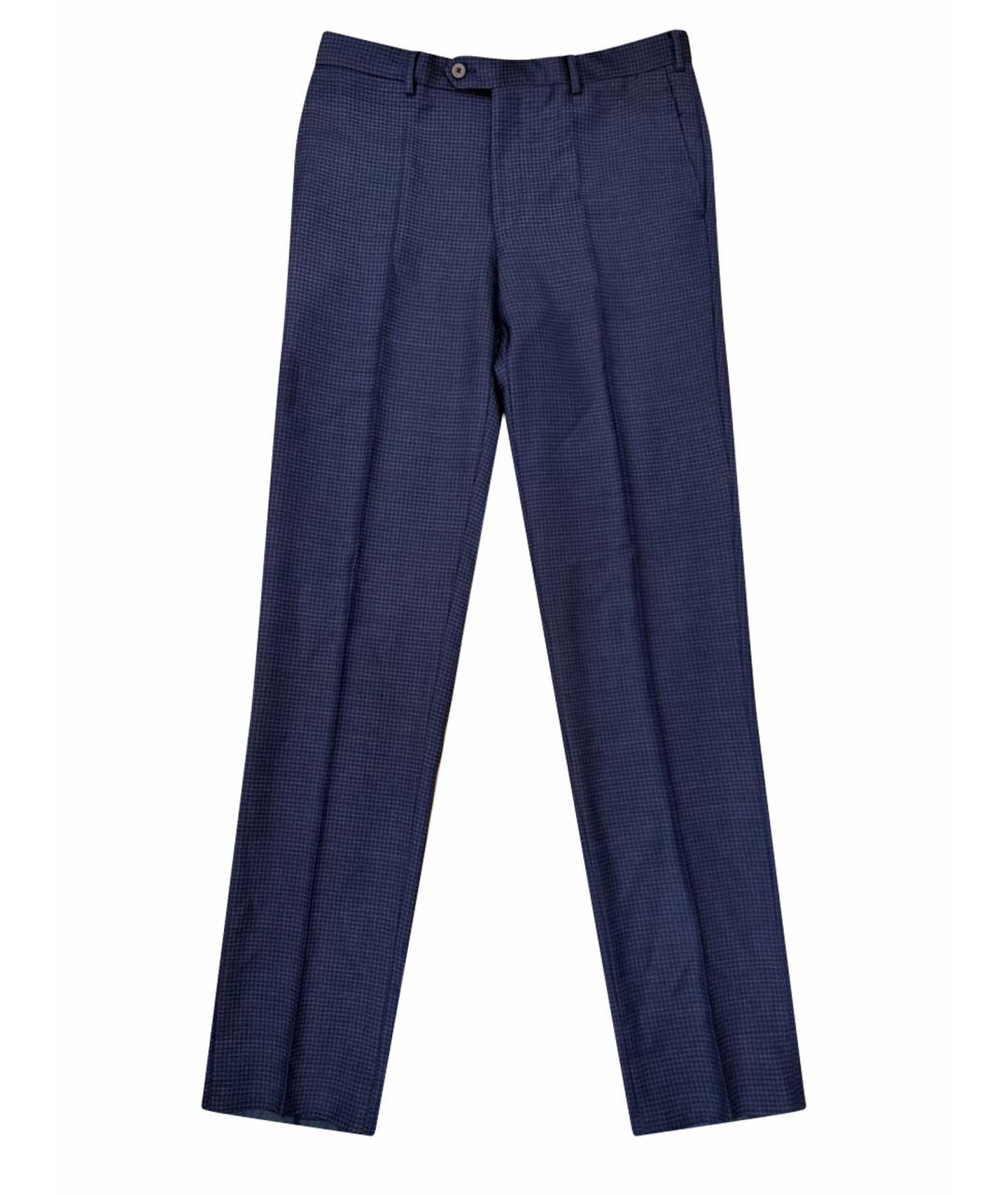 PAL ZILERI Темно-синие шерстяные классические брюки, фото 7
