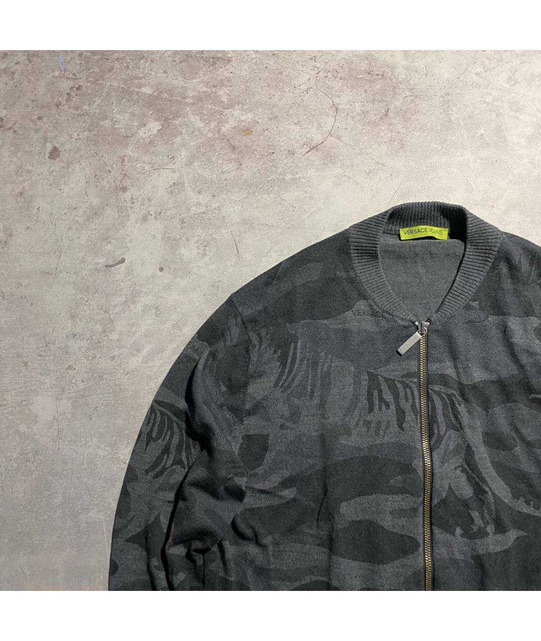 VERSACE JEANS COUTURE Серый хлопковый джемпер / свитер, фото 2