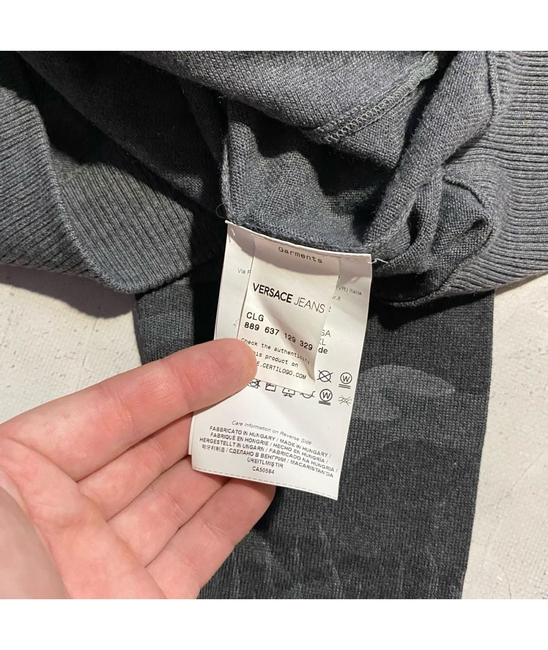 VERSACE JEANS COUTURE Серый хлопковый джемпер / свитер, фото 5