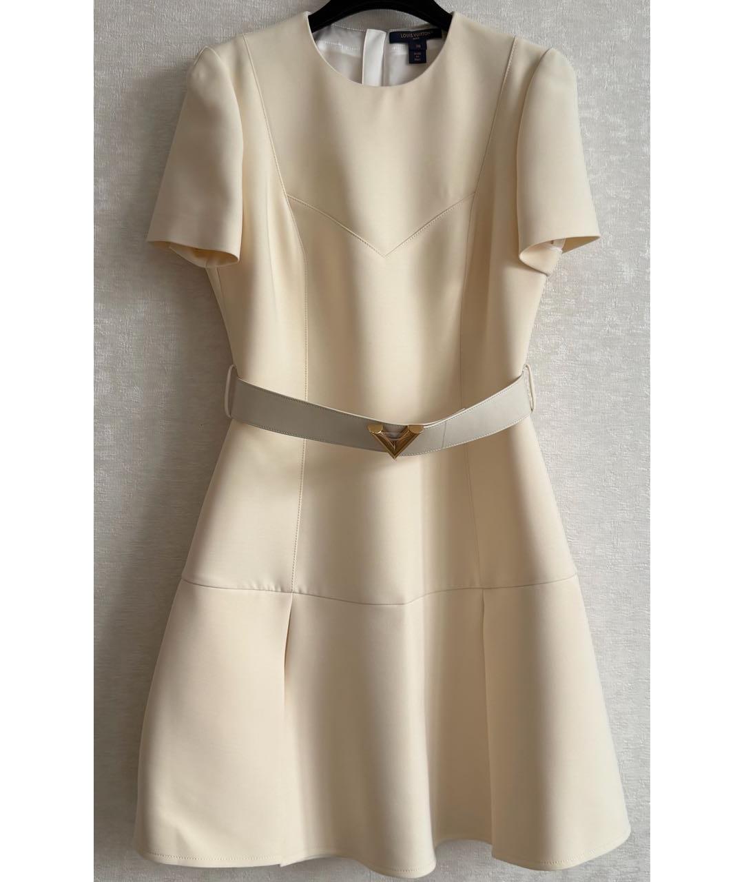 LOUIS VUITTON Белое шерстяное вечернее платье, фото 8