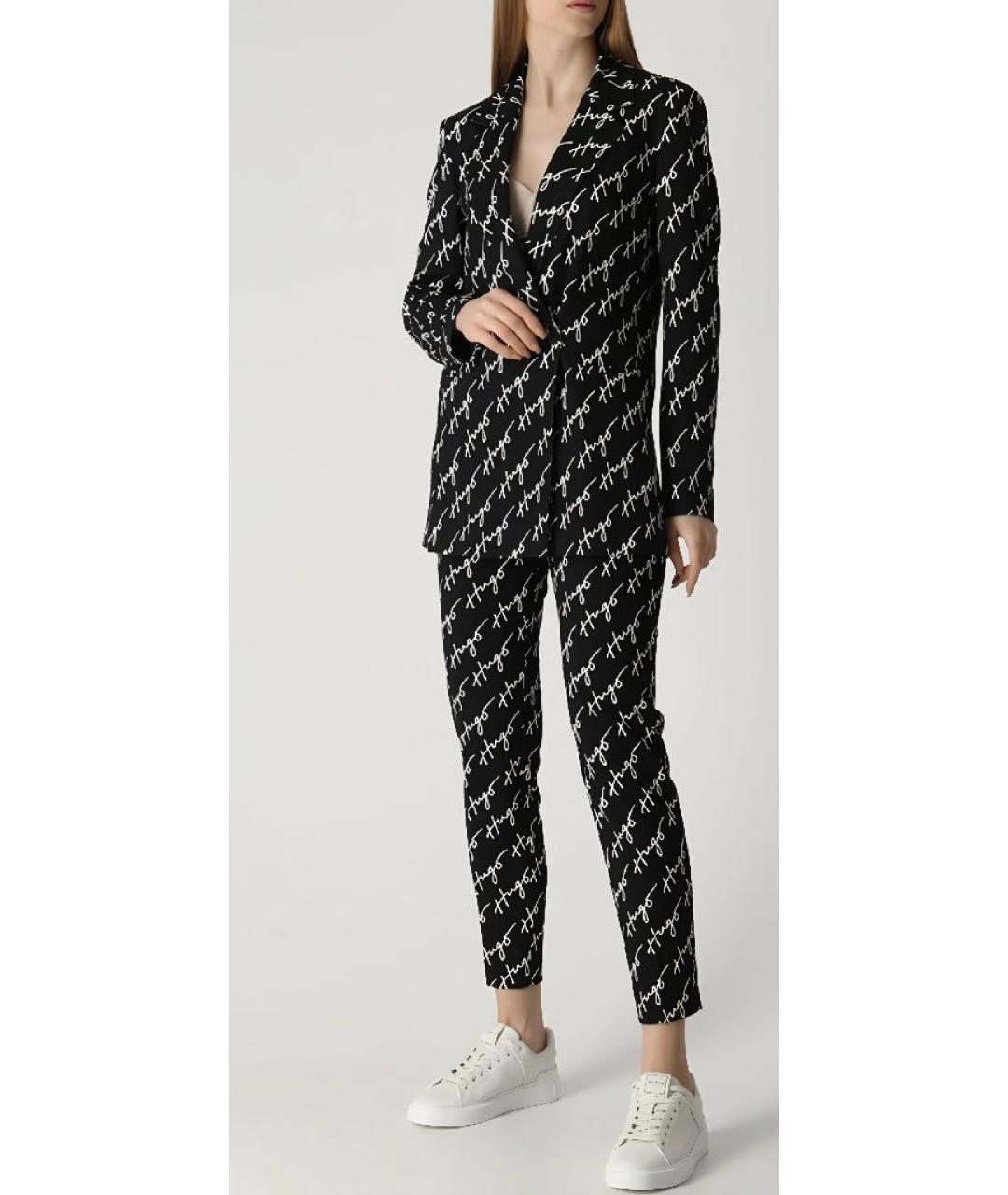 HUGO Черные вискозные брюки узкие, фото 3