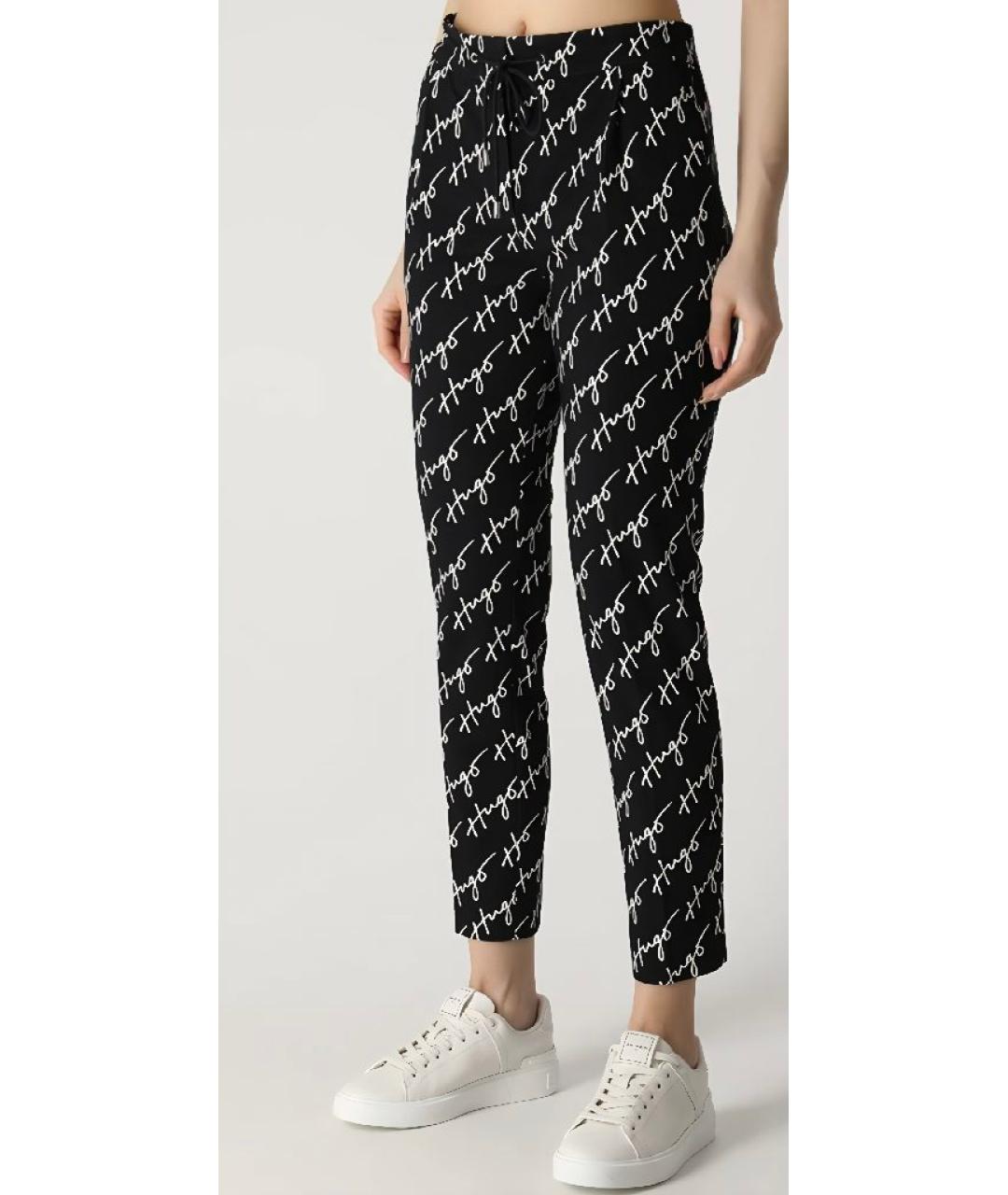 HUGO Черные вискозные брюки узкие, фото 6