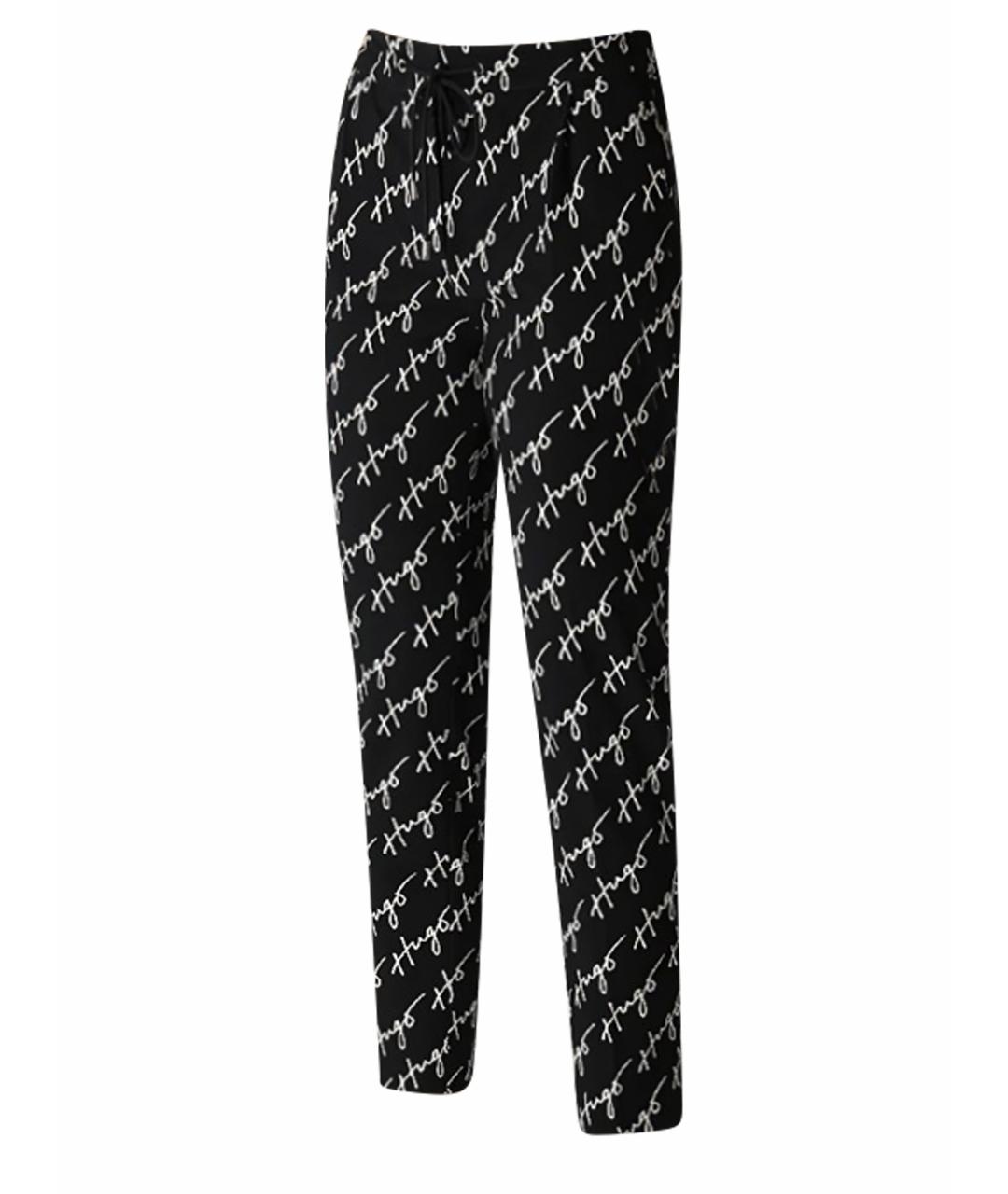 HUGO Черные вискозные брюки узкие, фото 1