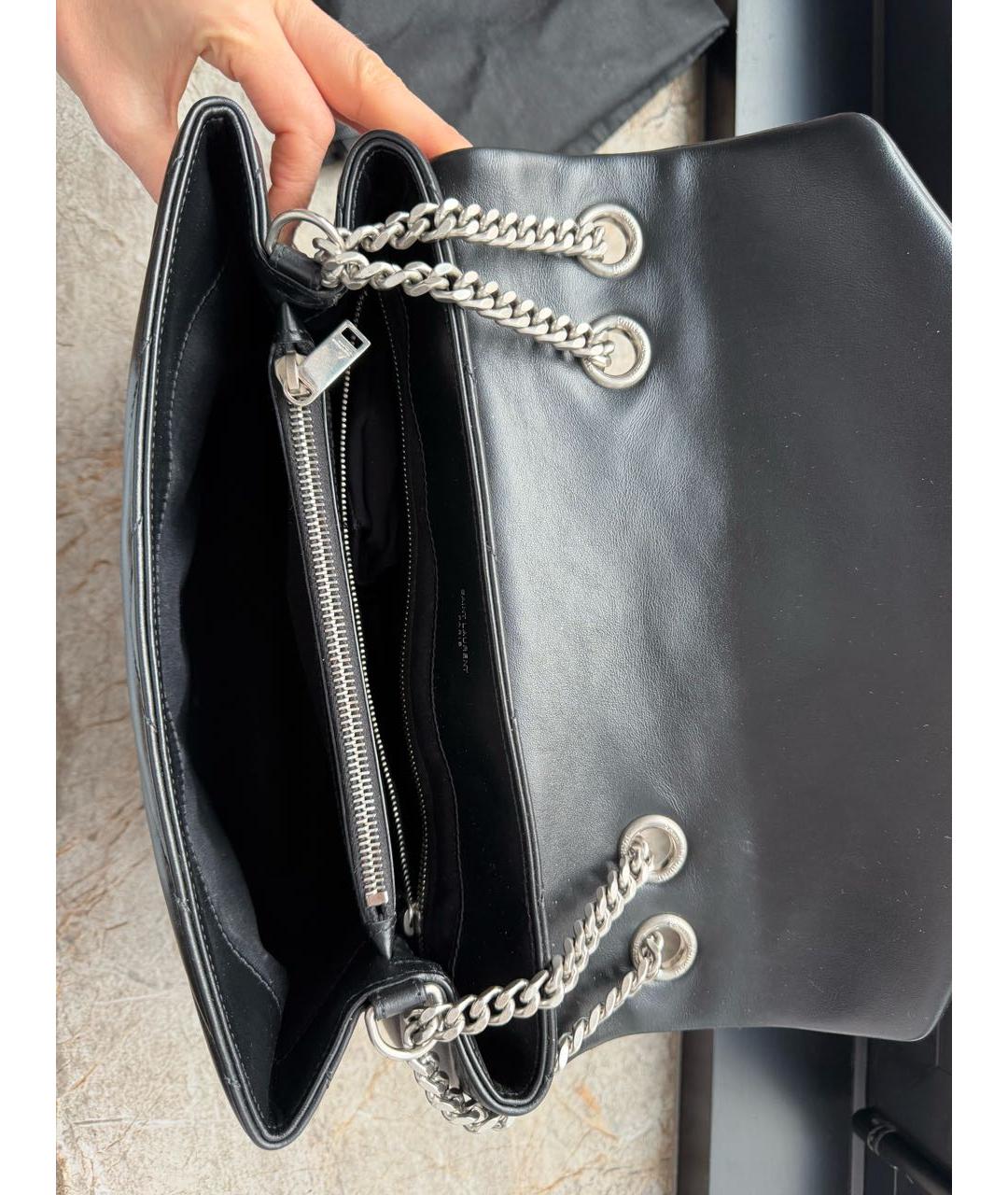 SAINT LAURENT Черная кожаная сумка через плечо, фото 4