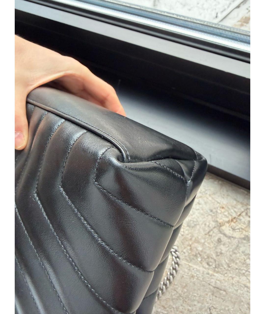 SAINT LAURENT Черная кожаная сумка через плечо, фото 6