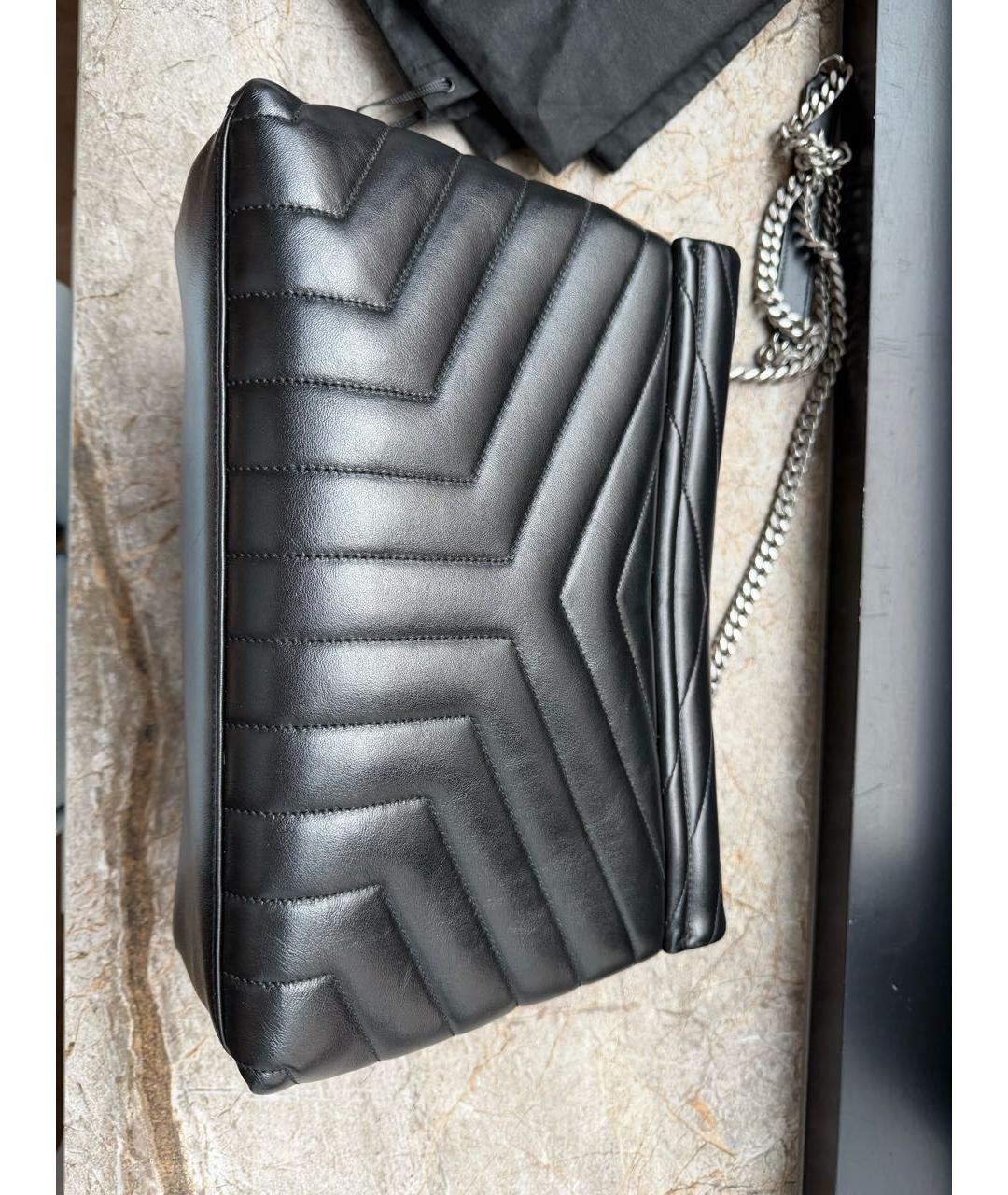 SAINT LAURENT Черная кожаная сумка через плечо, фото 3