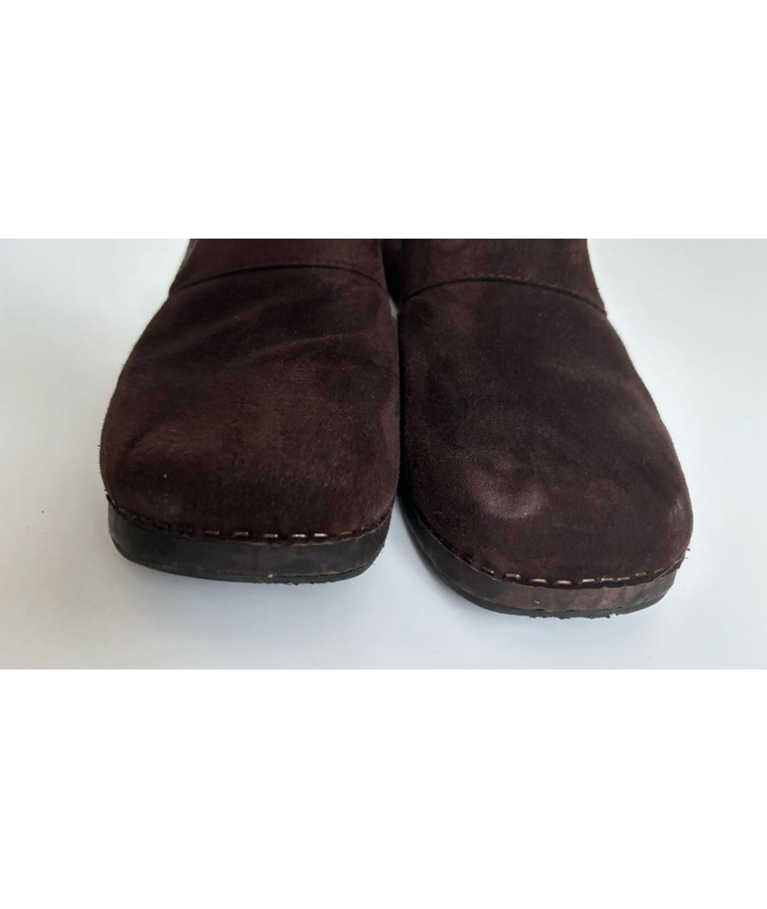 CHANEL Коричневые замшевые сабо, фото 4