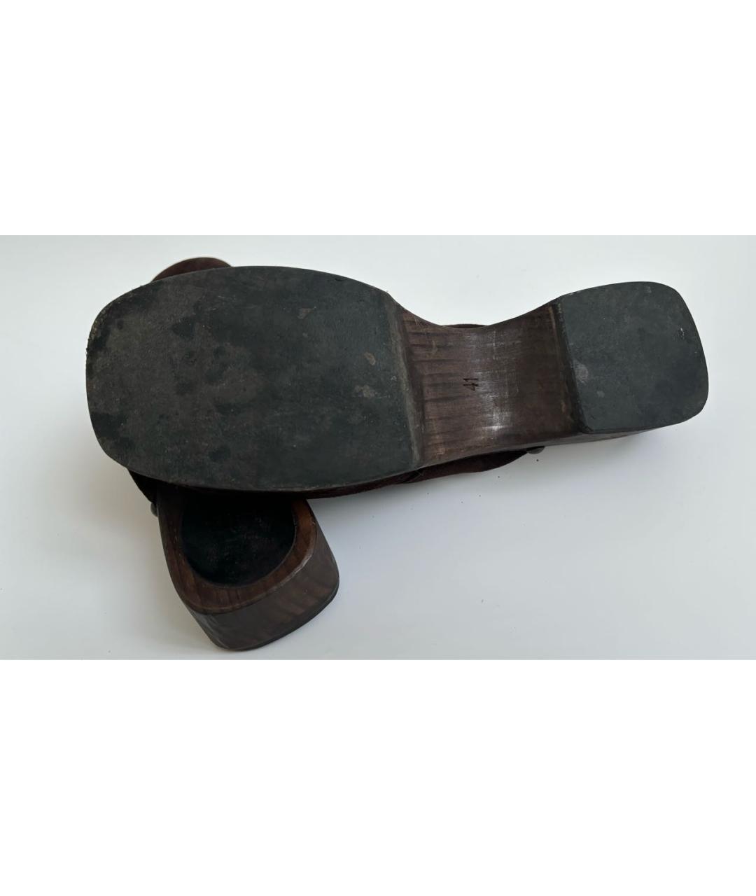 CHANEL Коричневые замшевые сабо, фото 6