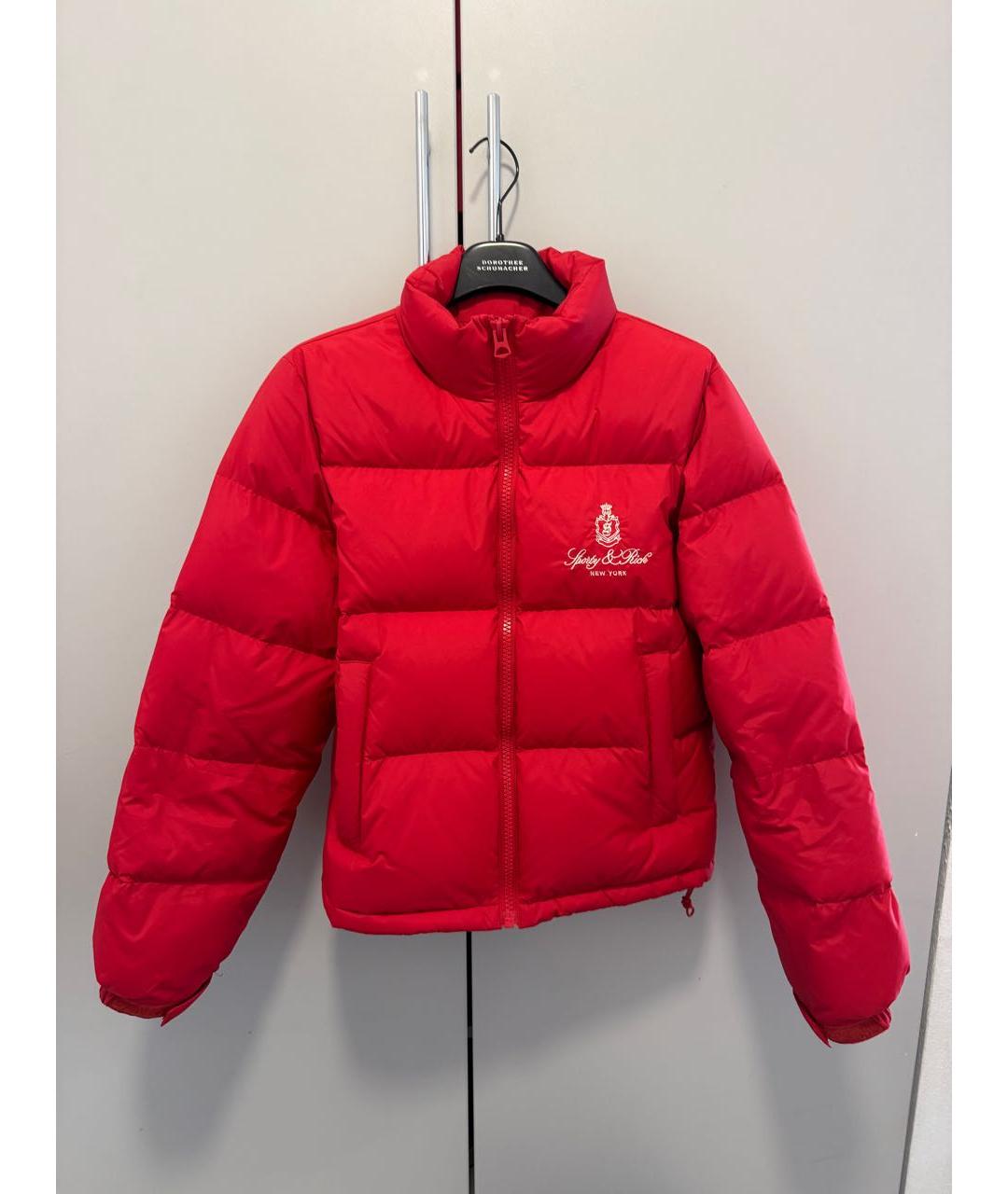 SPORTY AND RICH Красная полиэстеровая куртка, фото 4