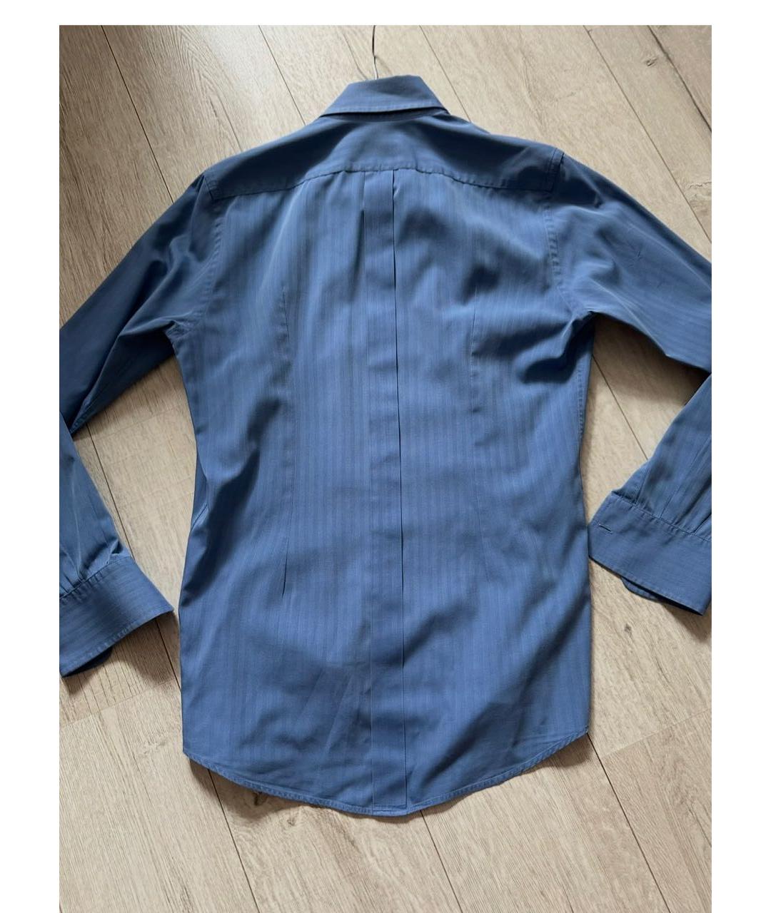 DOLCE&GABBANA Синяя хлопковая классическая рубашка, фото 2