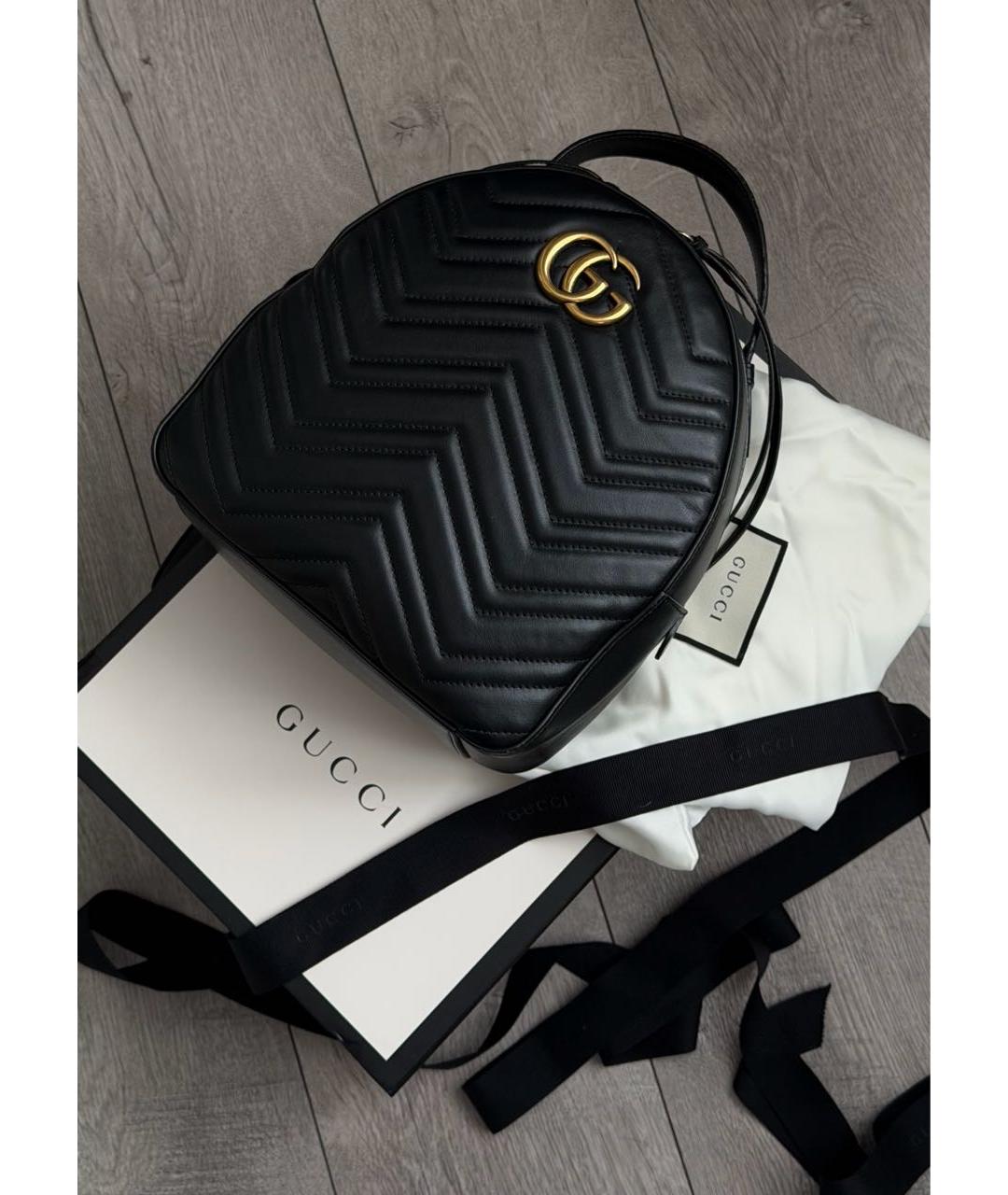 GUCCI Черный кожаный рюкзак, фото 7