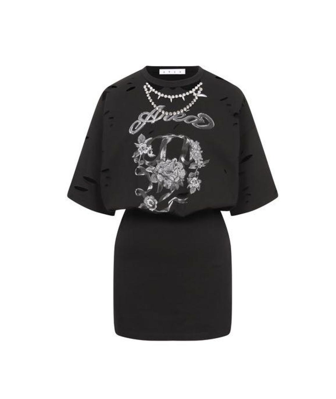 AREA Черное хлопковое повседневное платье, фото 1