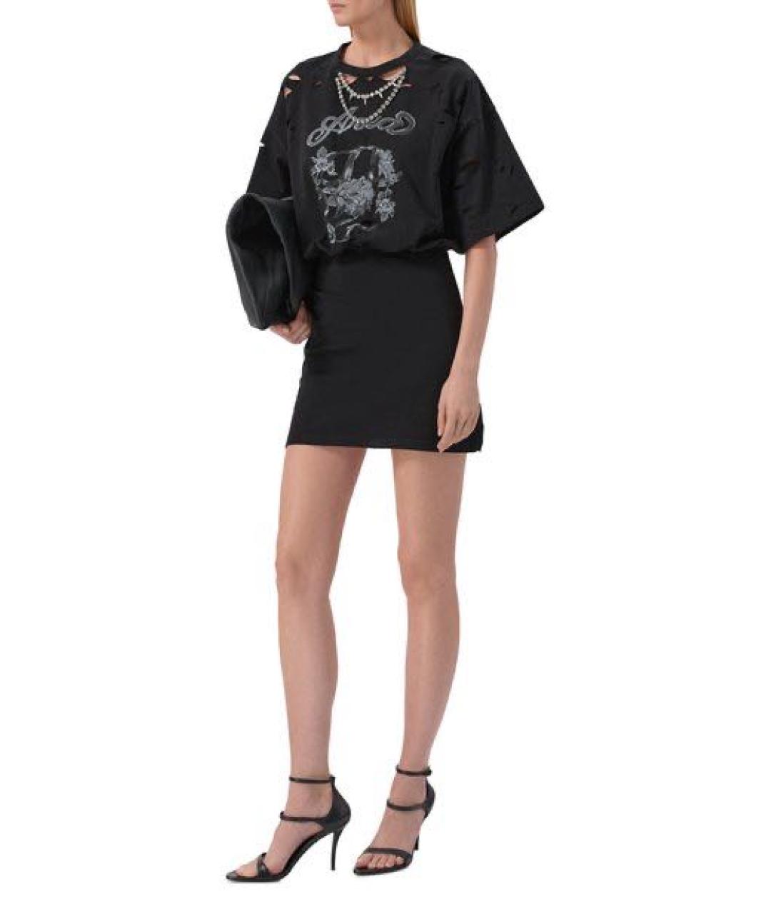 AREA Черное хлопковое повседневное платье, фото 2