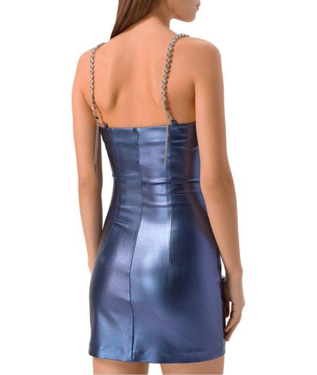 AREA Синее вискозное вечернее платье, фото 3