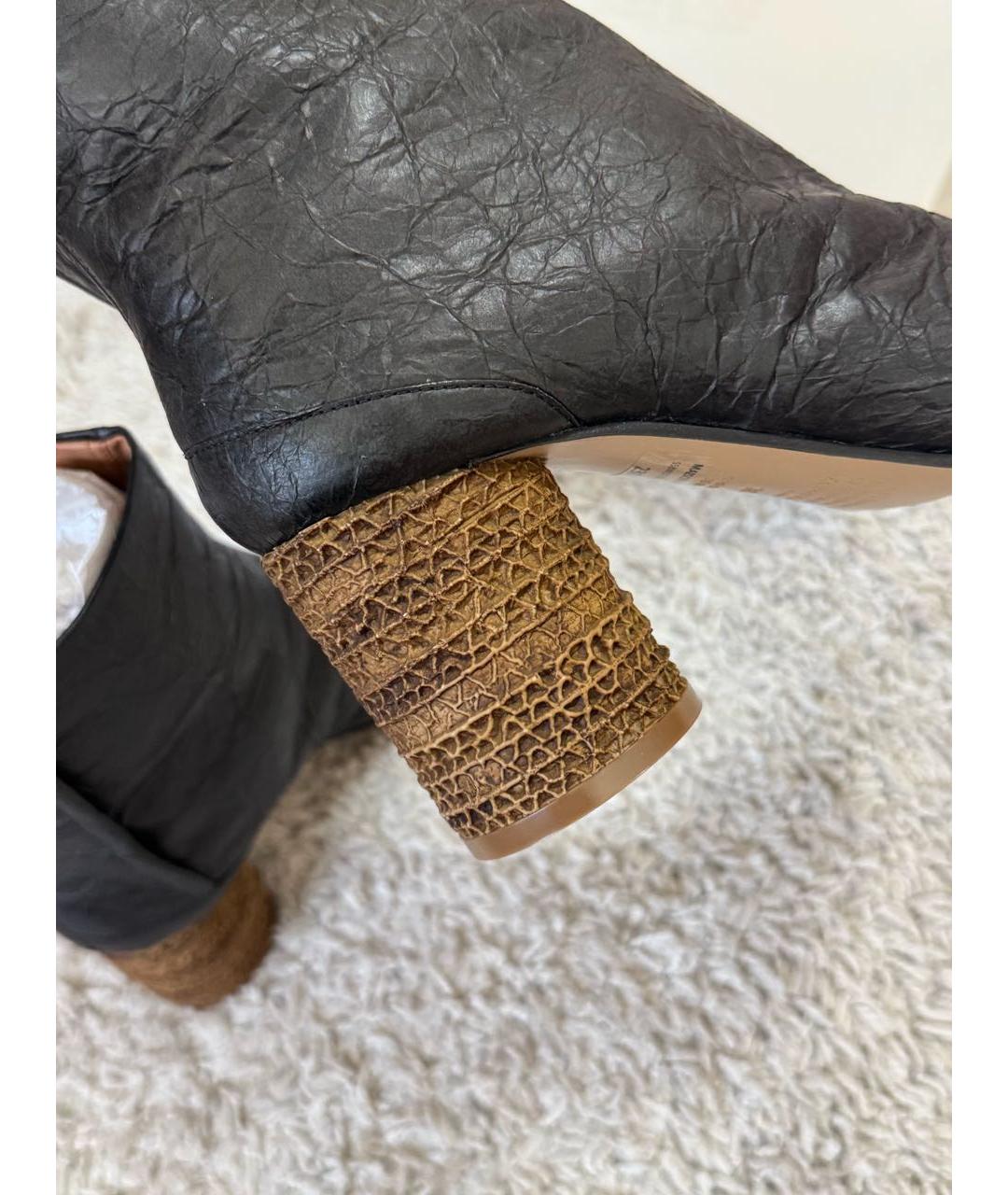 MAISON MARGIELA Черные кожаные ботильоны, фото 7