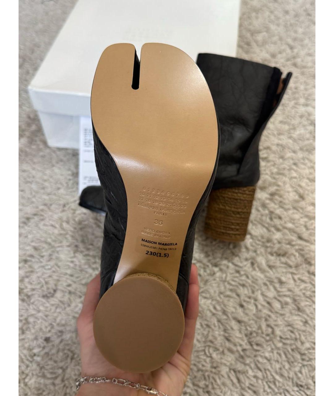 MAISON MARGIELA Черные кожаные ботильоны, фото 5