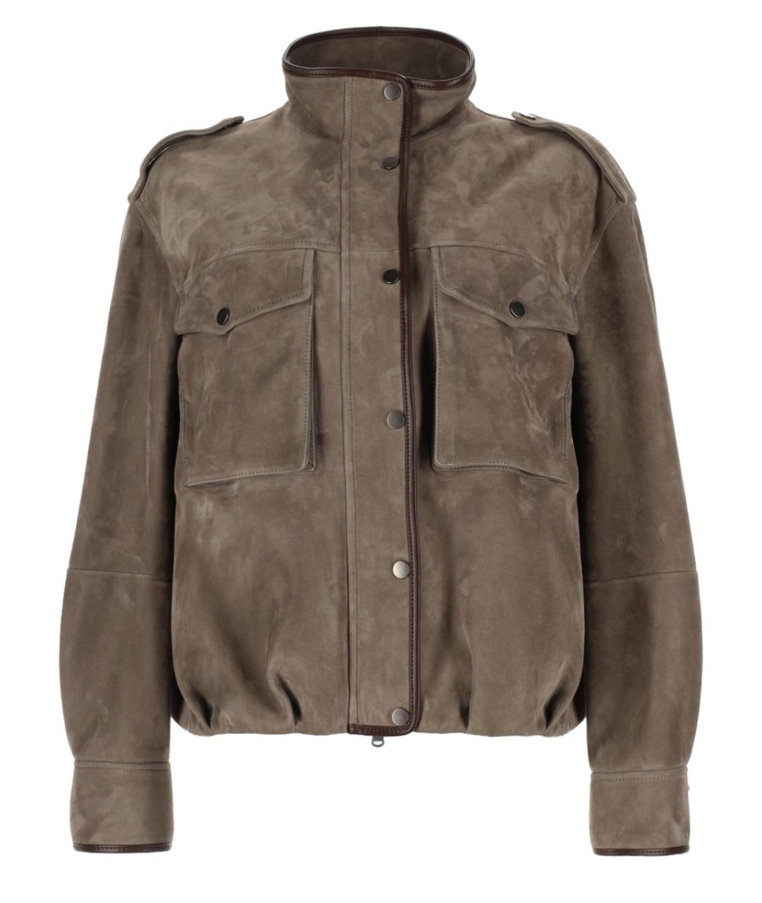 BRUNELLO CUCINELLI Бежевая замшевая куртка, фото 1